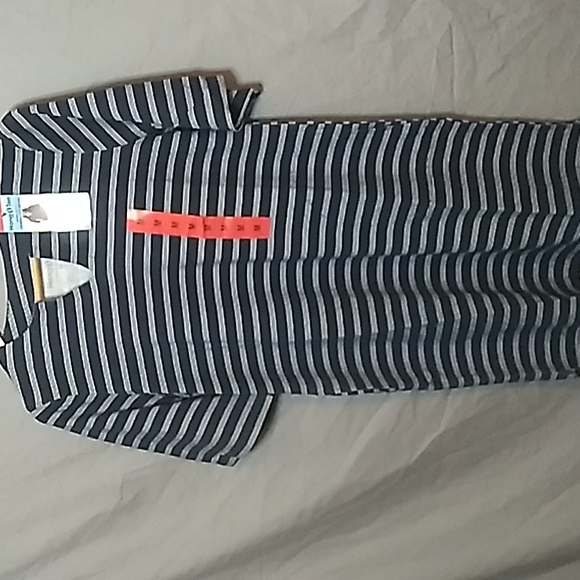 Hang Ten UV Protection UPF 50+ Blue & White Dress w Pockets Women's Medium - Picture 1 of 6